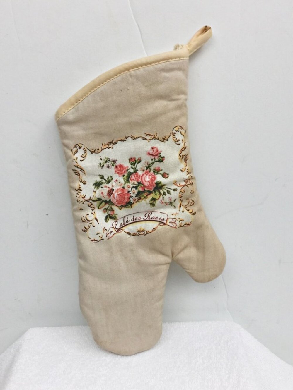 Tweel Home Furnishings "Cafe des Roses" Oven Mitt Pot Holder 100% Cotton Quilted